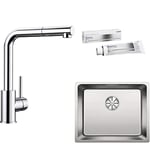 BLANCO Mila-S 519810 Robinet de Cuisine Chromé/Argenté+ ANDANO 500-U+ 526306 Produit d'entretien