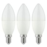 Lot 3 ampoules LED flamme E14 806lm 6.5W = 60W Ø3.7cm Diall blanc chaud