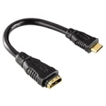 HDMI ™ -kaapelisovitin Hama, Type C (Mini) -pistoke - Type A liitin, kullatut liittimet, musta