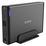 ORICO Boitier Disque Dur Externe 3,5 '' avec Boîtier Amovible, Adaptateur USB 3.1 Type-C vers SATA 3.0 pour Disque Dur SATA 3,5 Pouces avec Alimentation 12V 2A (20 to Max, écran Bleu)