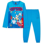 SONIC THE HEDGEHOG, Shadow Boys Long Sleeve Pyjama Set, Cosy Nightwear Soft PJs Loungewear Sleepwear, Gaming Gifts for Boys (Blue Sonic, 5-6 Years)