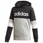 Adidas Boys Hoodies Hoody Kids Linear Pullover Fleece Hoodie Tops Pockets