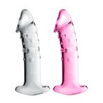 Glossy Toys Gode en Verre Point G N°3 - Couleur : Rose