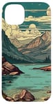 Coque pour iPhone 14 Plus Rocky Mountain Lake Vintage Paysage graphique