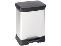 Curver Deco Bin 240638 Skraldespand 30 L (B X H X T) 390 X 510 X 290 Mm Sølv, Sort 1 Stk