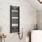 EMKE Sèche-Serviette électrique, 1200 x 400 mm Anthracite 500W, Radiateur sèche-Serviettes électrique Salle de Bain avec température réglable élément Chauffant