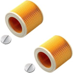 2-pack filterkompatibla delar kompatibla med Karcher Wd2 Wd3 Wd3p Mv2 Mv3 Wd 2200 Se 4001 våt- och torrdammsugartillbehör, del # 64145520