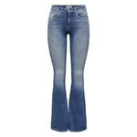 Jean FEMME Only Blush Life Mid Flared coton bleu