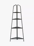 VegTrug Modern Steel Indoor/Outdoor Corner Plant Stand, 4 Shelves, Metallic Grey