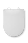 Croydex Telese Stick 'n' Lock Soft Close Toilet Seat White - Adjustable Hinges, D Shaped Soft Close Toilet Seat, Quick Release Toilet Seat, AntiBacterial, Polypropylene, Easy Install, Top & Bottom Fix