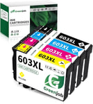 603XL Multipack Cartouche d'encre pour Epson 603 XL pour Epson Expression Home XP-2100 XP-2105 XP-2150 XP-2155 XP-3100 XP-3150 XP-3155 XP-4100 XP-4150 WF-2810 WF-2820 WF-2830 (Paquet de 4)