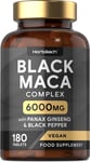 Black Maca Root Capsules 6000mg | High Strength | Black Maca Root Complex | with