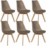 Altobuy - medaline - Lot de 6 Chaises Scandinaves Taupe