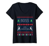 Womens Boss, it's Christmas! V-Neck T-Shirt