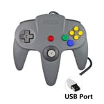 Manette de jeu pour Nintend N64 contrôleur pour ordinateur PC pour Gamecube accessoires de jeu Joypad contrôleur  - Type USB Gray