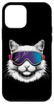 Coque pour iPhone 12 mini Ski Snowboard Chat Lunettes Sports d'hiver Snowboarder Ski