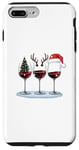 Coque pour iPhone 7 Plus/8 Plus Verres à vin rouge décorés en verre de Noël