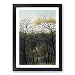 Big Box Art Rendezvous in The Forest by Henri Rousseau Framed Wall Art Picture Print Ready to Hang, Black A2 (62 x 45 cm)