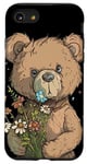 iPhone SE (2020) / 7 / 8 Funny looking Teddy bear with flowers in hand Case