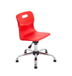 Titan Swivel Junior Chair with Chrome Base and Glides Size 3-4 Red/Chrome