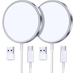 OANDYS Mag-Safe Charger Wireless Charger iPhone, 15W Fast Apple Magnetic Charger station for iPhone 16/15/14/13/12 series and AirPods 3/2/Pro 2, 2-pack 4ft cable, Mag-Safe Originalersatz