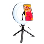 LED Selfie Ring Light med Stativ og Mobilholder SBS - Svart