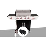 Somagic - Barbecue à gaz avec chariot Manhattan 450GPI + plancha + Gant de protection