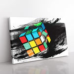 Big Box Art Rubik Cube V2 Canvas Wall Art Print Ready to Hang Picture, 76 x 50 cm (30 x 20 Inch), Multi-Coloured