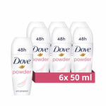 Dove Powder Anti-Perspirant Roll On Women's Deodorant with ¼ moisturising cream for 48 hour odour protection 6x 50 ml