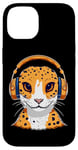 iPhone 14 Leopard Gecko with Headphones Music Funny Case