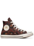 Converse Womens Festival Leopard Print High Tops Trainers - Brown, Brown, Size 4, Women