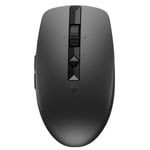 HP 710 - Souris - rechargeable - 7 boutons - sans fil - Bluetooth 5.3, 2.4 GHz - récepteur sans fil USB - noir