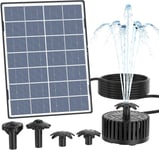 Fontaine Solaire Exterieure de Jardin 4,5 W Pompe Solaire DIY Panneau de Verre Solaire avec 4 Buses pour Bains d'oiseaux, Etangs,Patio,Décoration de Jardin