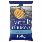 Tyrrells Furrows Sea Salted Crisps 150g  (Pack of 8)