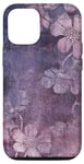 Coque pour iPhone 15 Violet Motif Floral Artistique Rustique Ombré Design Moderne