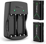 Rechargeable Batterie Pour Xbox Series X/Series S/One/One S/One X Contrôleur/Manette Xbox Elite, Batterie Ni-Mh 2000mah (Pack De 2) + Chargeur Double Cana, Usb