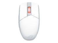 Asus Rog Strix Impact Iii Wireless - Mus - Høyre- Og Venstrehåndet - Optisk - Trådløs - Bluetooth 5.1, 2.4 Ghz - Usb Rog Omni Trådløs Mottaker - Månelyshvit