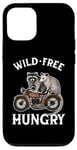 Coque pour iPhone 13 Wild Free Hungry Moto Biker Opossum Raton laveur