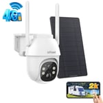 ieGeek Outdoor 4G LTE Solar Security Camera Home Wireless Battery PTZ CCTV Cam