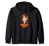 Minecraft Alex Orange & Red Outlines Survival Mode Zip Hoodie