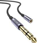 Adaptateur Jack Audio stéréo 1/4 à 3,5 mm 2M, Jack 6,35 mm 1/4 à 3,5 mm pour amplificateurs, amplis Guitare, Home cinéma, Casques et Plus