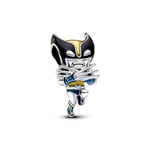 Charm Marvel Wolverine en argent sterling avec émail noir, jaune et bleu