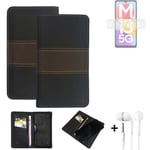 Phone Case + earphones for Samsung Galaxy M13 5G Wallet Cover Bookstyle protecti