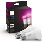 Philips Hue LED-smartlampa, white and color ambiance, E27, 1100 lm, 2-pack