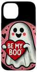 Coque pour iPhone 14 Be my Boo Illustration fantôme Saint-Valentin