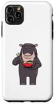 Coque pour iPhone 11 Pro Max Hippopotame mangeant des nouilles Ramen Animaux sauvages