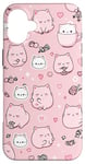 iPhone 16 Plus Adorable Cat Patterns Pink Design Cute kittens Patterns Case