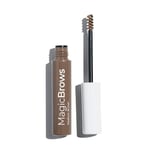 Magic Brows Brush On Fiber Gel Waterproof - Medium Brown by MCoBeauty for Women - 0.12 oz Eyebrow