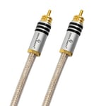 Oehlbach SilverShield Flex Câble RCA audio numérique de qualité supérieure, conducteur SPOFC, conducteur de blindage tressé, 75 Ohm, transparent-argenté 1 m