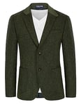 Veste Homme Elégant Business Blazer à 2 Boutons en Laine mélangée Vert L